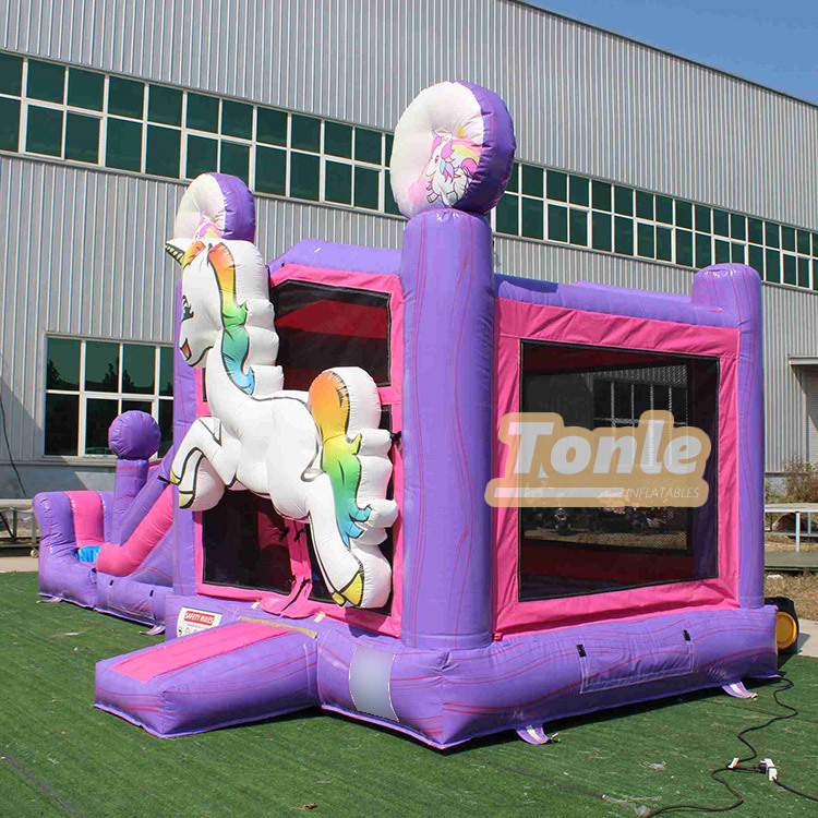 Unicorn inflatable jumper water slide combo