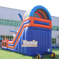 Shark theme wet and dry inflatable slide