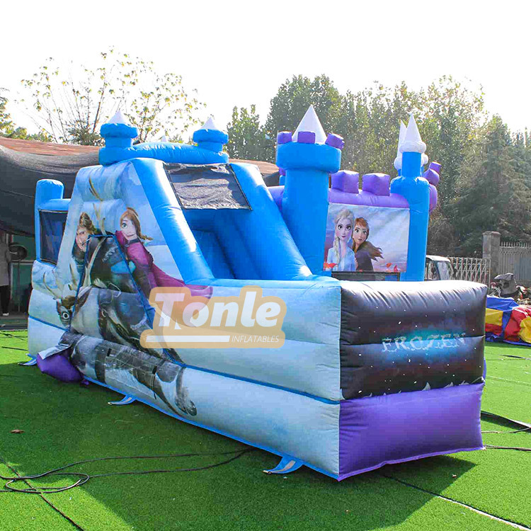 Frozen inflatable bouncing slide combo