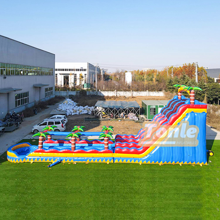 24ft Large Commercial Tropical Tree Inflatable Water Slide