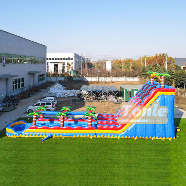 24ft Large Commercial Tropical Tree Inflatable Water Slide
