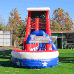 20ft American Stars Stripes Slide with Slip N Slide and Splash Pool