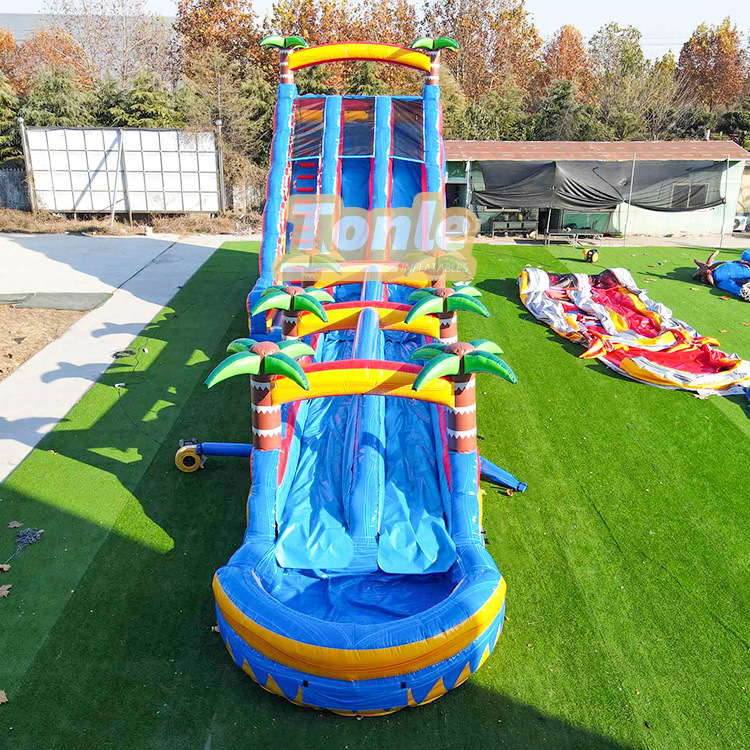24ft Large Commercial Tropical Tree Inflatable Water Slide