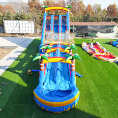 24ft Large Commercial Tropical Tree Inflatable Water Slide