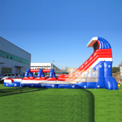 20ft American Stars Stripes Slide with Slip N Slide and Splash Pool