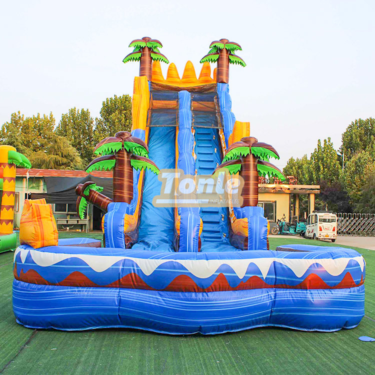 25FT Tropical Tree Inflatable Water Slide