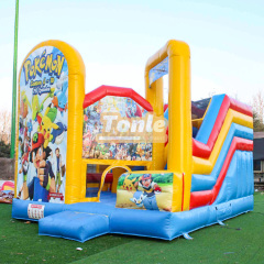Pikachu inflatable bouncing castle slide combon