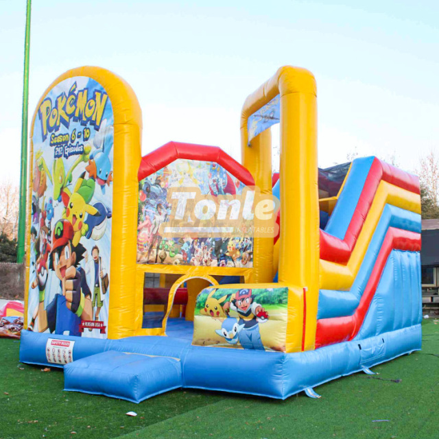 Pikachu inflatable bouncing castle slide combon