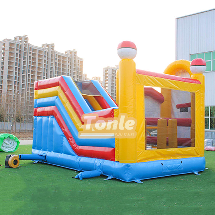 Pikachu inflatable bouncing castle slide combon