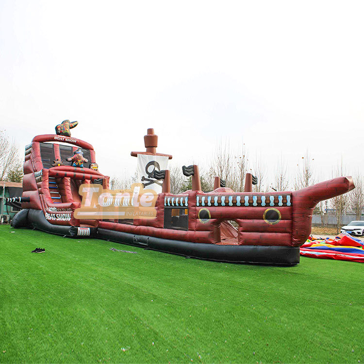 25ft Pirate Ship Inflatable Slide Obstacle Course