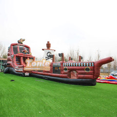 25ft Pirate Ship Inflatable Slide Obstacle Course