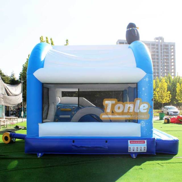 Winter snowman theme inflatable castle with slide