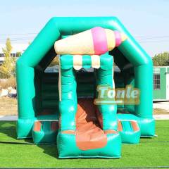 Ice cream themed bouncy castle with slide