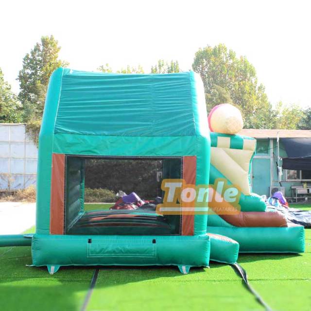 Ice cream themed bouncy castle with slide