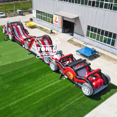 93ft red racing car inflatable obstacle course for sale