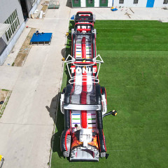 93ft red racing car inflatable obstacle course for sale