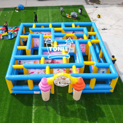 Ice cream themed inflatable maze game
