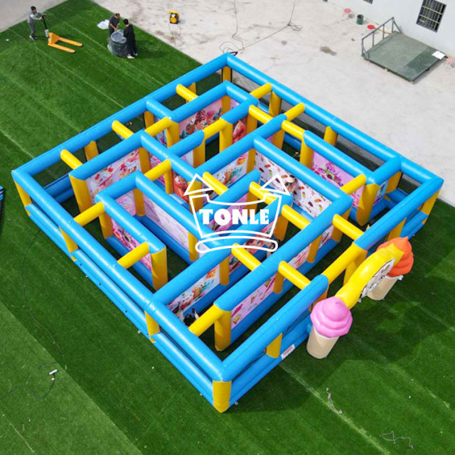 Ice cream themed inflatable maze game