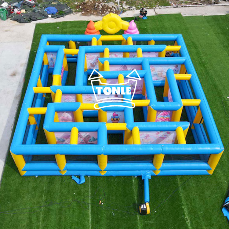 Ice cream themed inflatable maze game