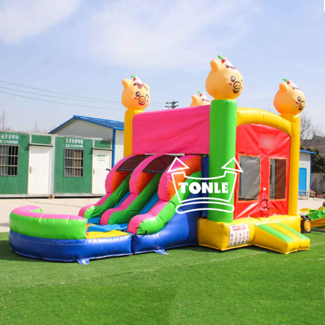 China factory Piggy inflatable jumper with water slide combo