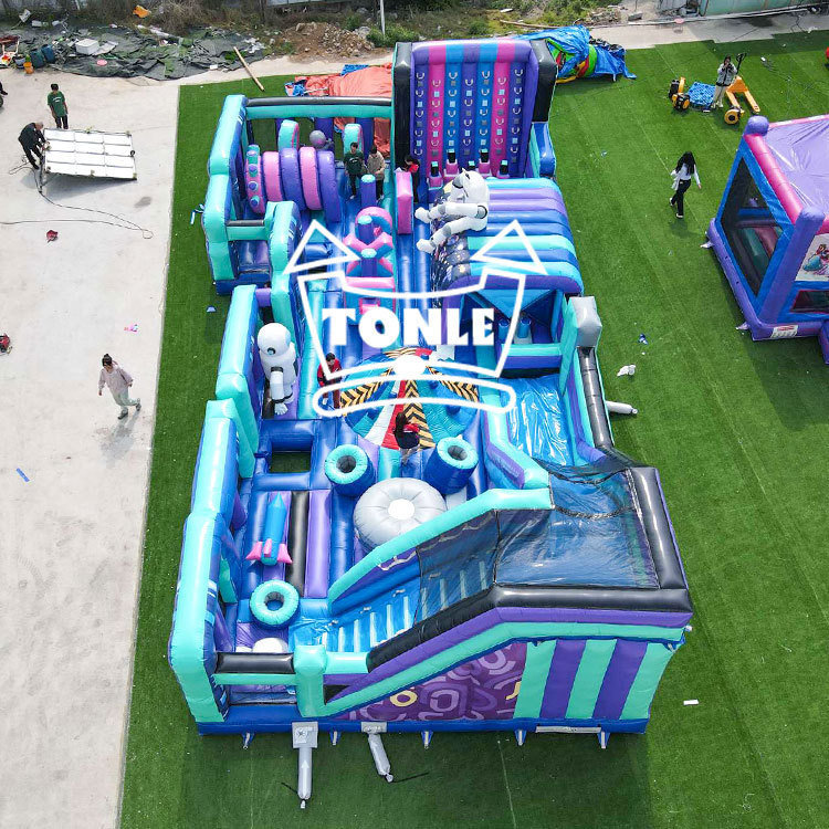 China Factory Commercial Blue Starry Sky Inflatable Theme Park