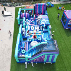 China Factory Commercial Blue Starry Sky Inflatable Theme Park