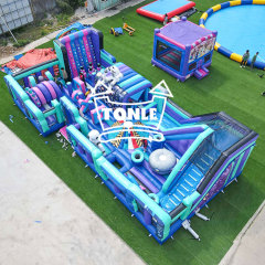 China Factory Commercial Blue Starry Sky Inflatable Theme Park