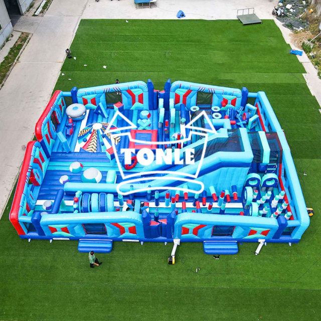Blue Theme Inflatable Playground theme park factory