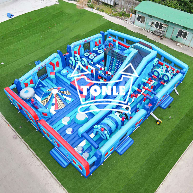 Blue Theme Inflatable Playground theme park factory