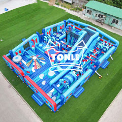 Blue Theme Inflatable Playground theme park factory