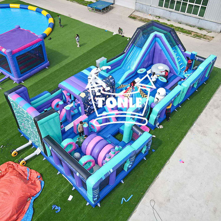 China Factory Commercial Blue Starry Sky Inflatable Theme Park