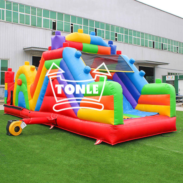 kids building blocks inflatable obstacles for sale
