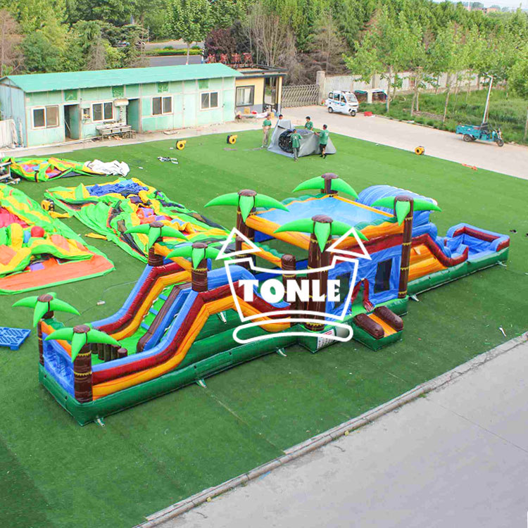 Tropical Jungle Inflatable Obstacle course Challenge for sale