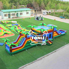 Tropical Jungle Inflatable Obstacle course Challenge for sale
