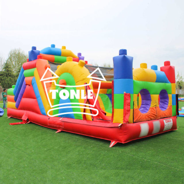 kids building blocks inflatable obstacles for sale