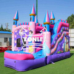 Princess inflatable bounce house castle water slide combo