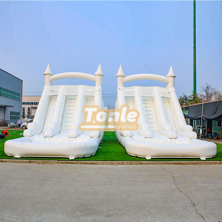 China factory wholesale white Double slide single slide inflatable water slide