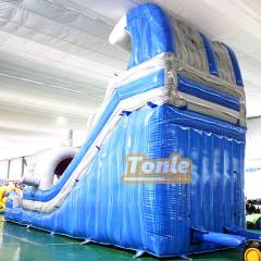 wholesal blue shark inflatable water slide