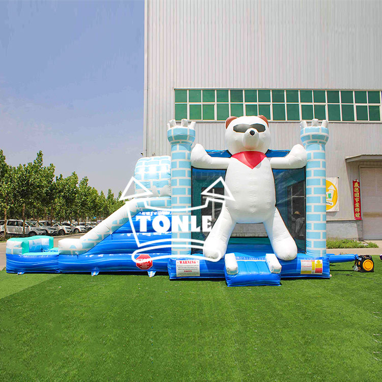 cool polar bear inflatable ice castle water slide combo