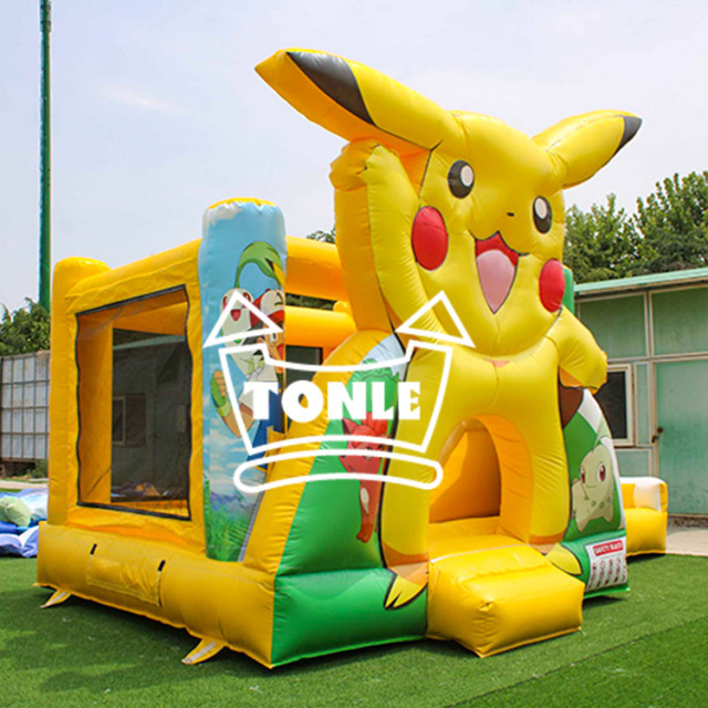 Pikachu cartoon inflatable water slide combo