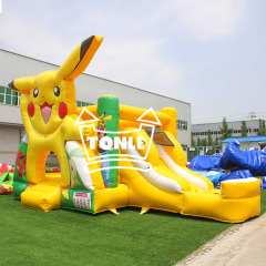 Pikachu cartoon inflatable water slide combo