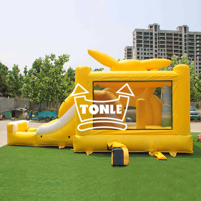 Pikachu cartoon inflatable water slide combo