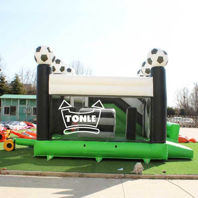 football bounce house soccer bouncy castle with slide