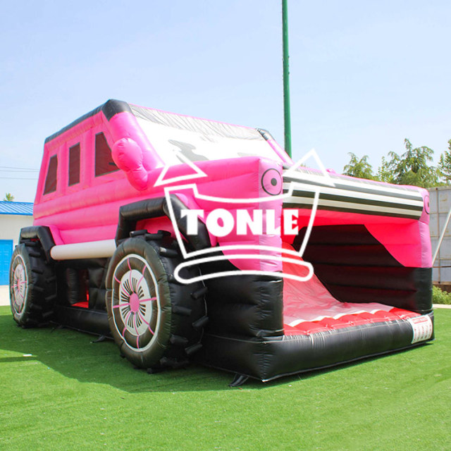 Jeep inflatable bounce jump slide combo