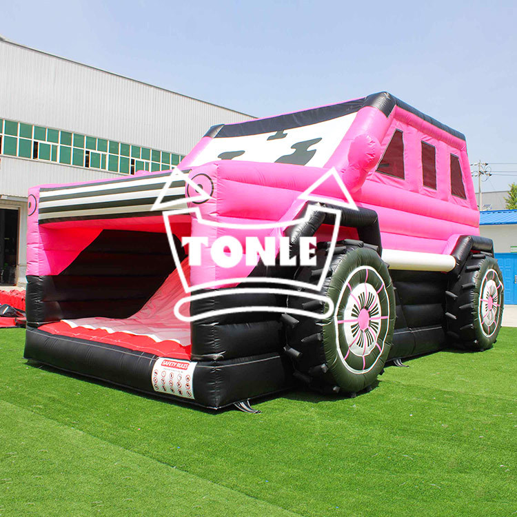 Jeep inflatable bounce jump slide combo