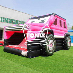 Jeep inflatable bounce jump slide combo