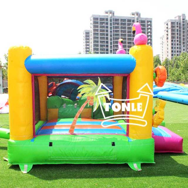 Tropical Flamingo Inflatable bouncing castle with Slide