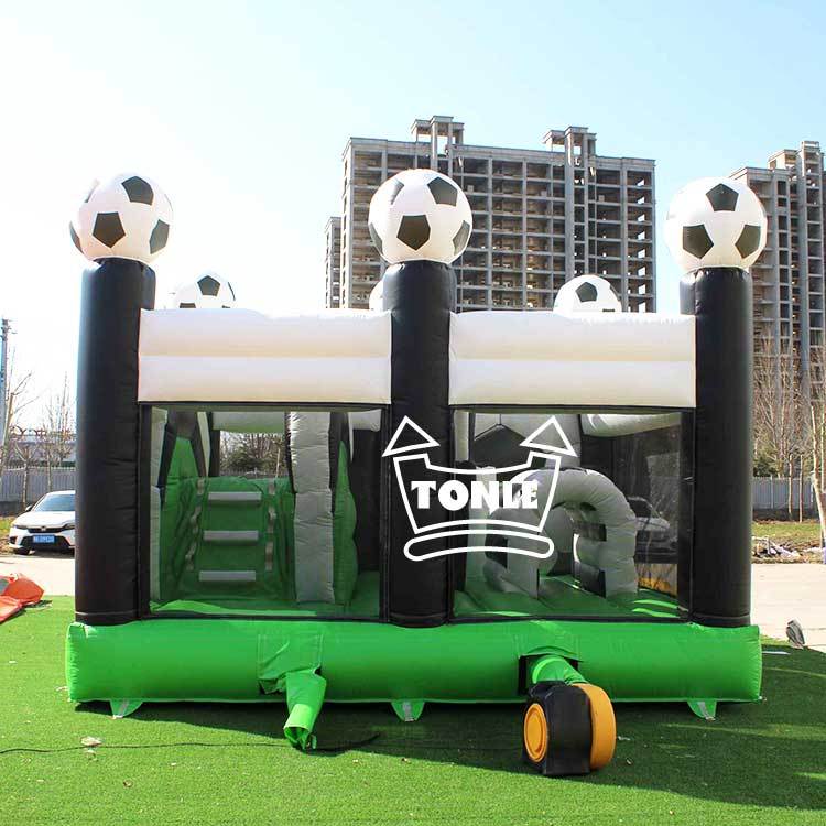 football bounce house soccer bouncy castle with slide