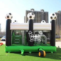 football bounce house soccer bouncy castle with slide