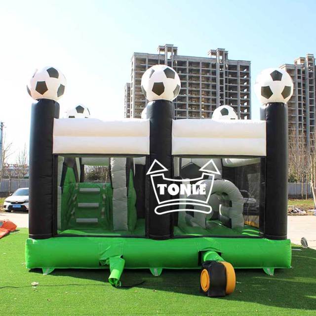 football bounce house soccer bouncy castle with slide